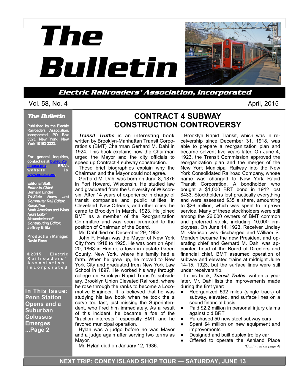 The Bulletin CONTRACT 4 SUBWAY
