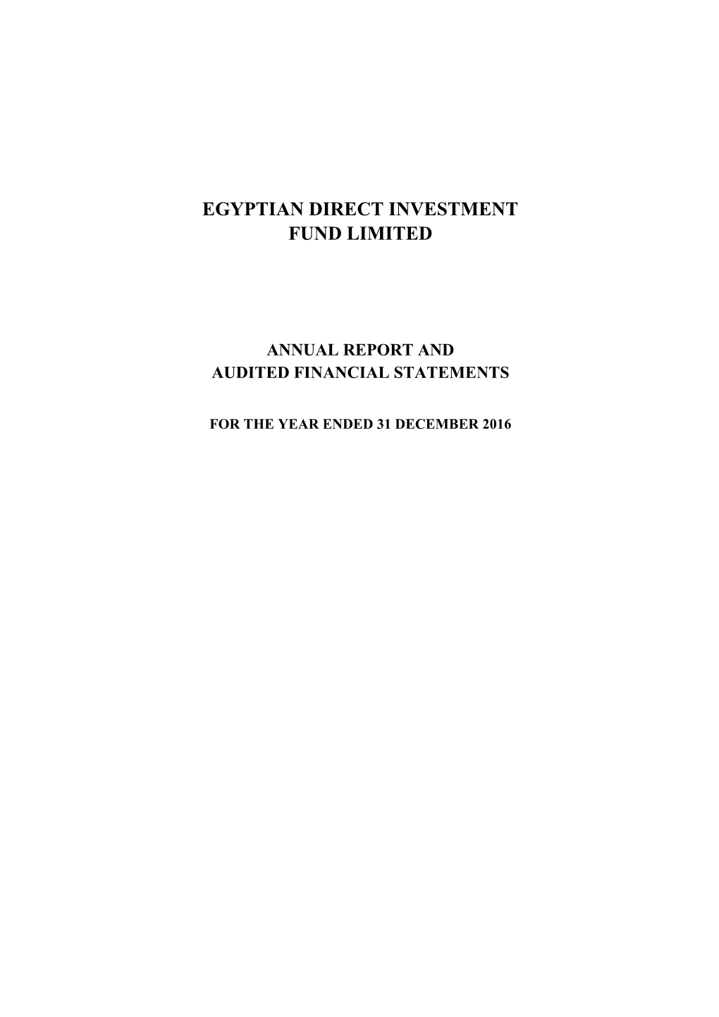 Egyptian Direct Investment Fund Limited