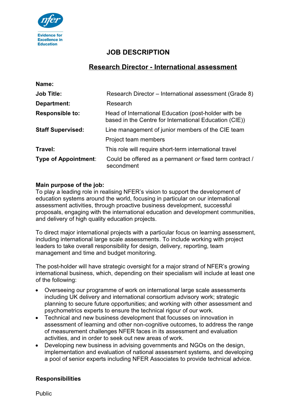 Research Director - International Assessment