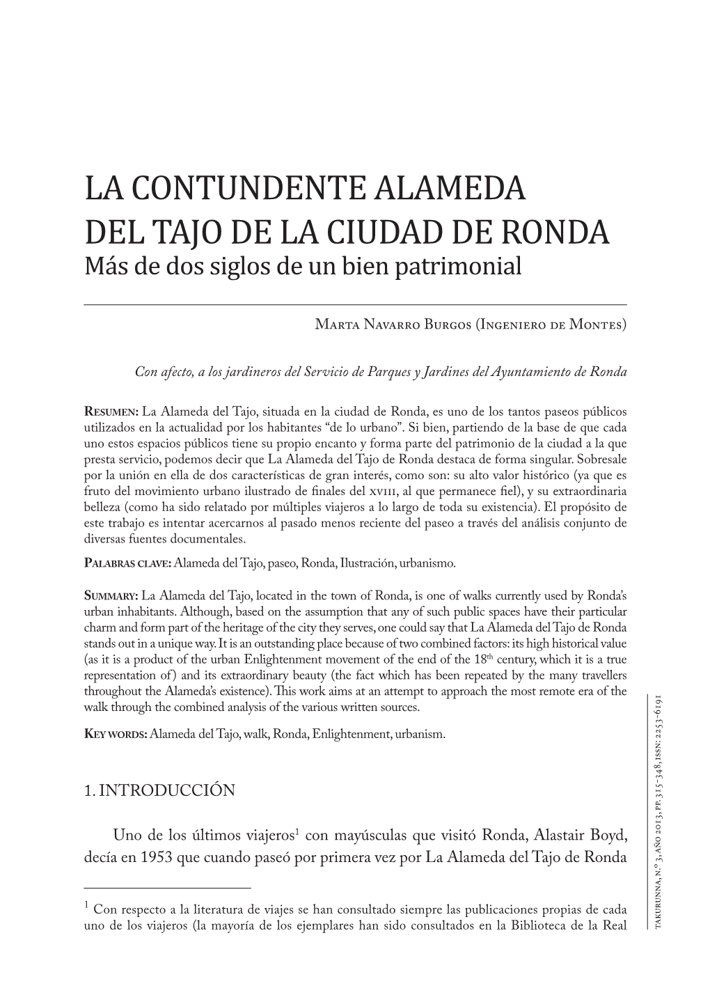 La Contundente Alameda Del Tajo De La Ciudad De Ronda