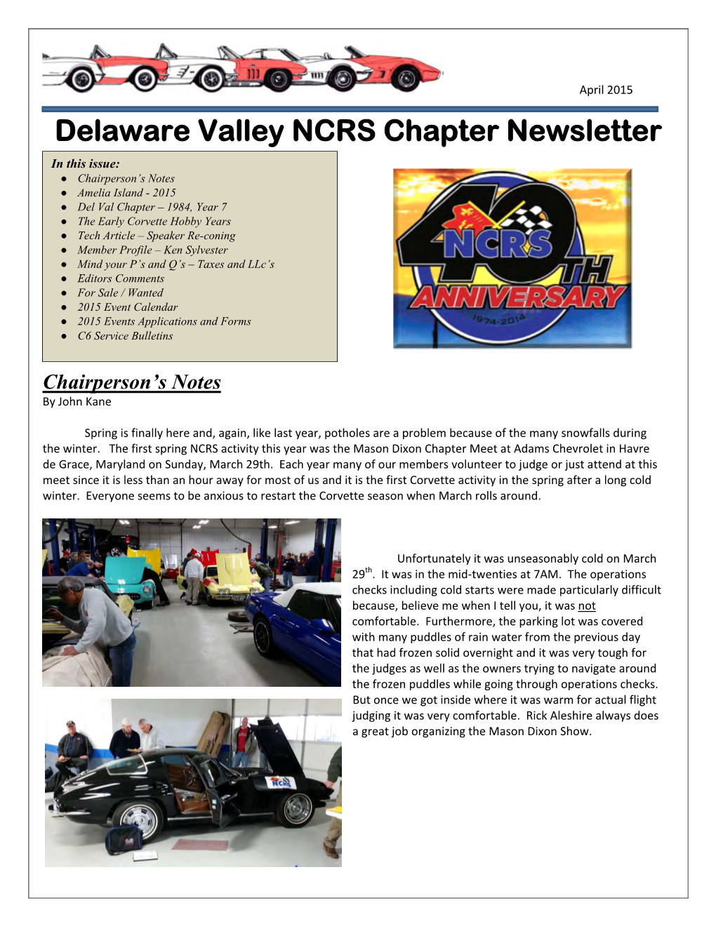 Delaware Valley NCRS Chapter Newsletter