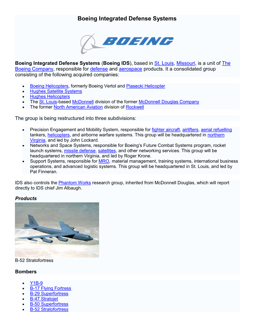 Boeing Integrated Defense Systems