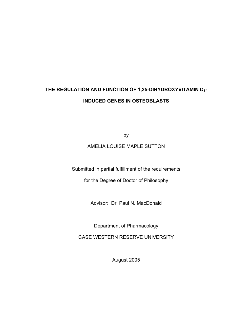 2D3-Induced Genes in Osteoblasts