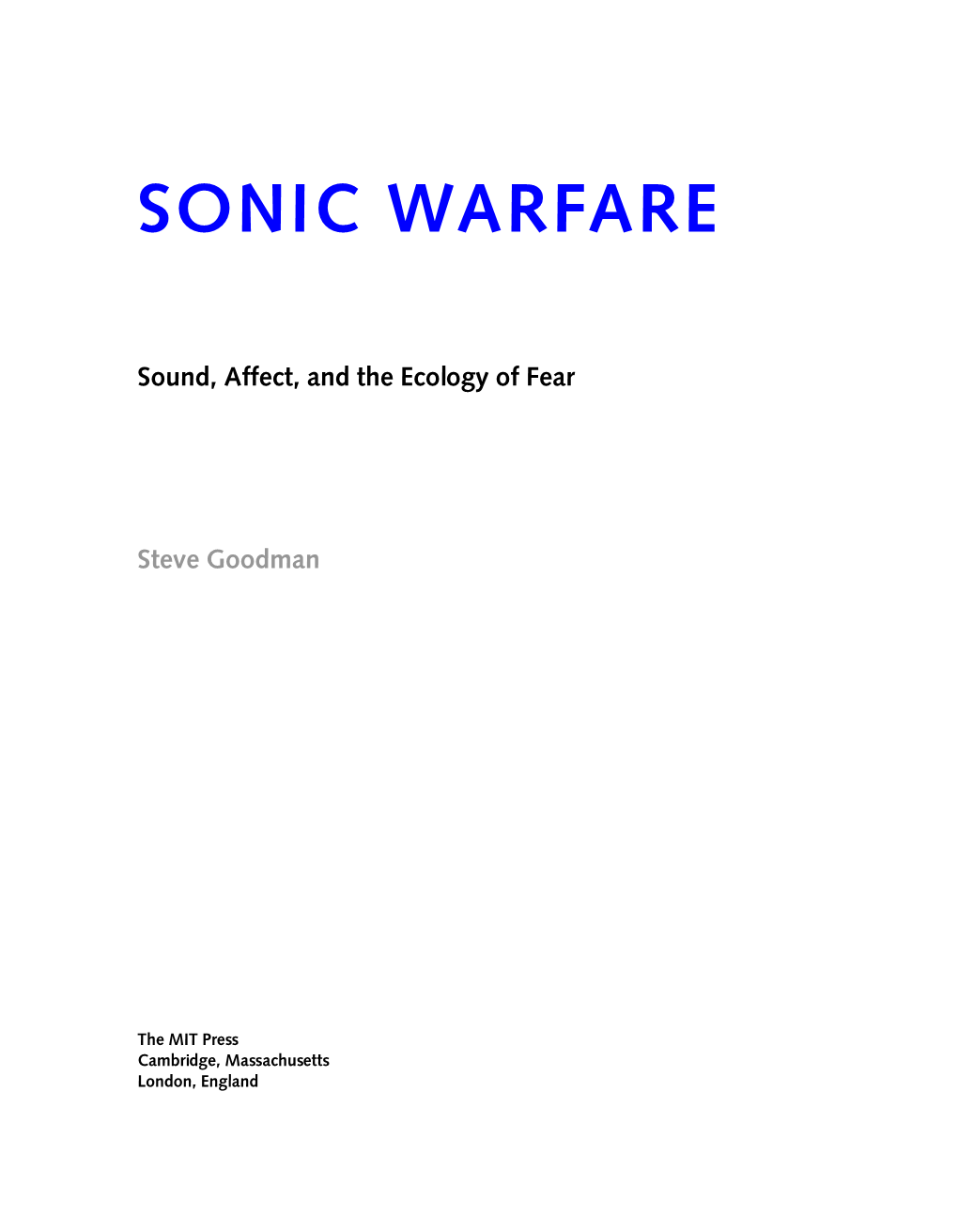 Sonic Warfare