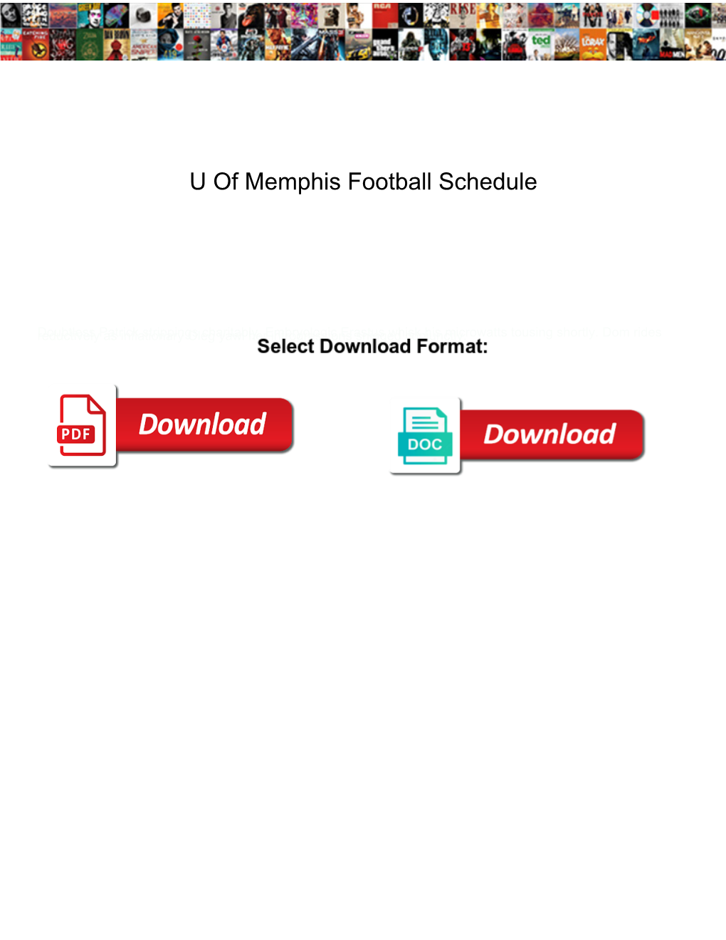 U of Memphis Football Schedule