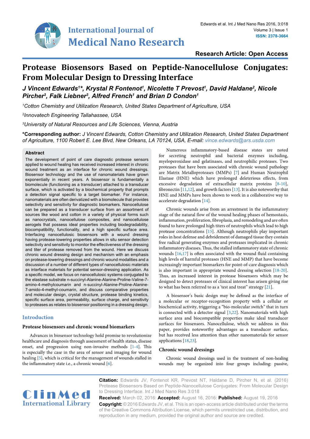 Protease Biosensors Based on Peptide-Nanocellulose Conjugates: from Molecular Design to Dressing Interface