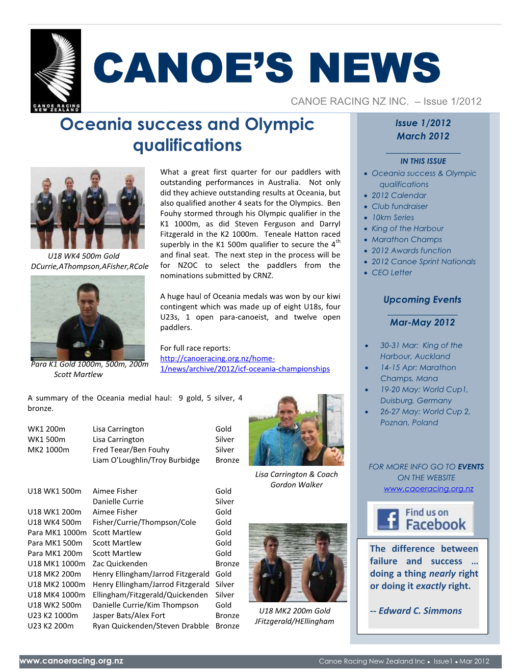 March 2012 Newsletter