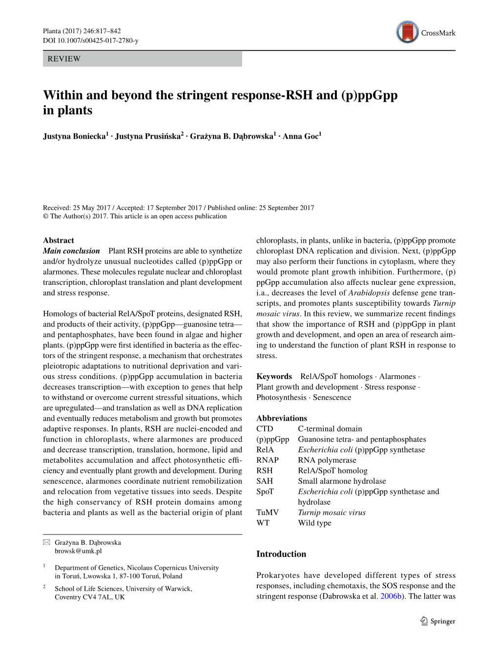 Within and Beyond the Stringent Response-RSH and (P)Ppgpp In