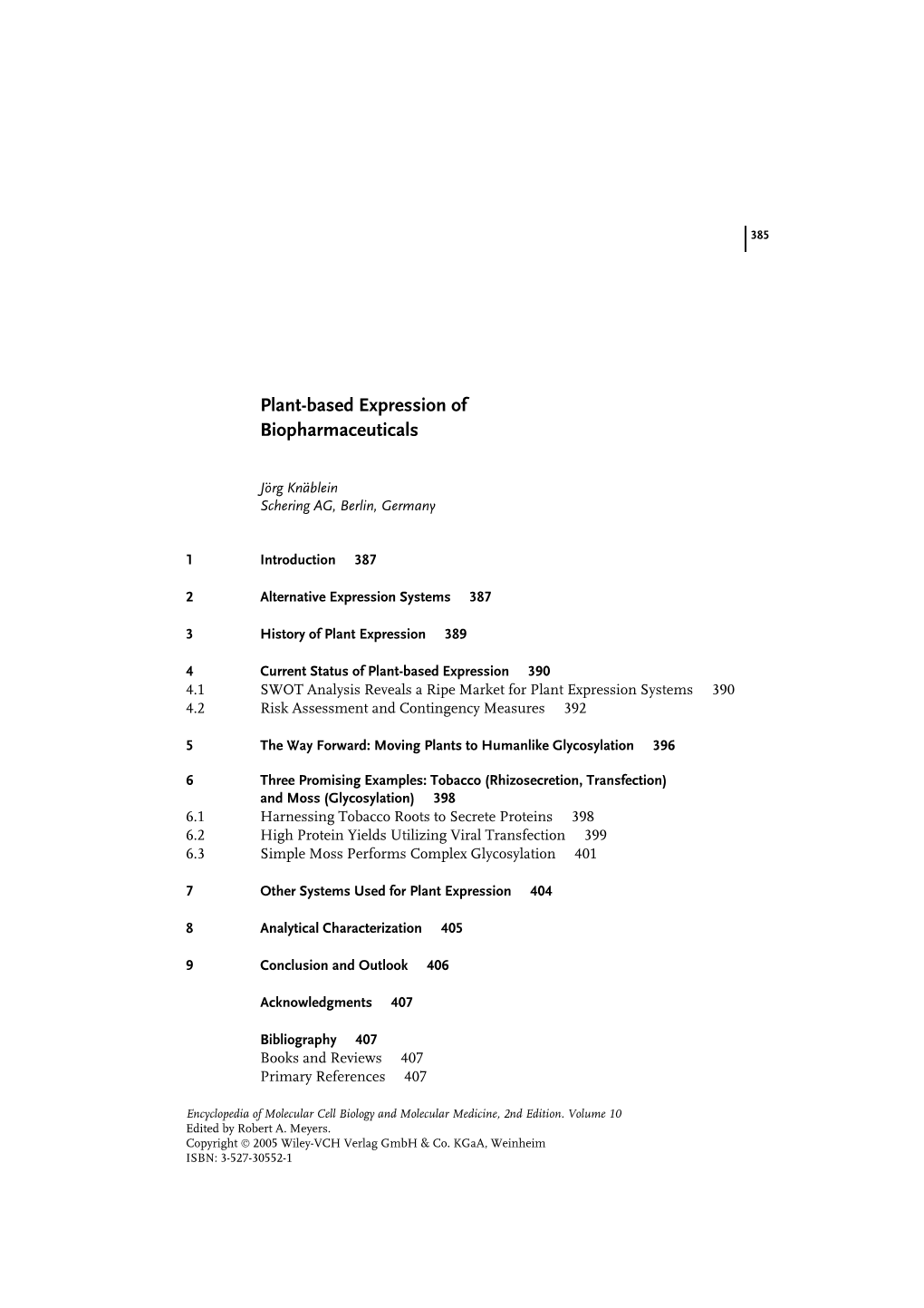 Plant-Based Expression of Biopharmaceuticals