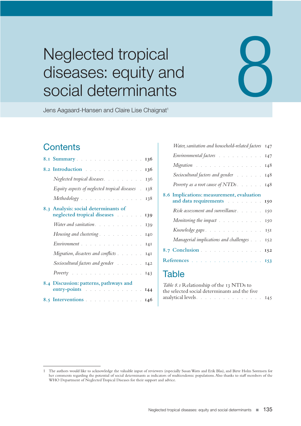 Neglected Tropical Diseases: Equity and Social Determinants