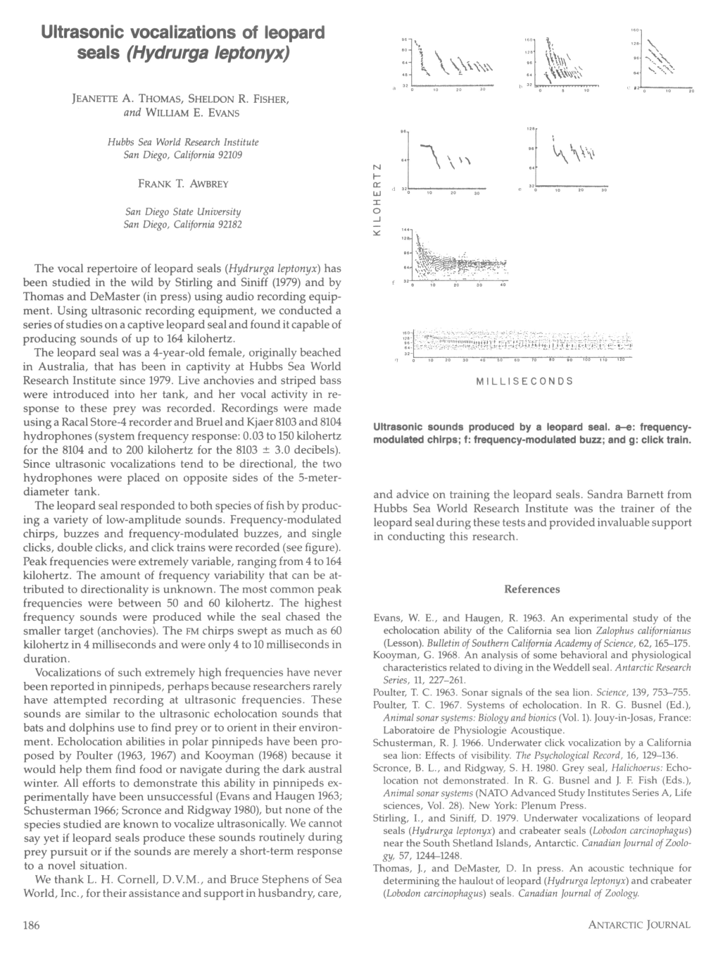 Ultrasonic Vocalizations of Leopard Seals (Hydrurga Leptonyx) I ___