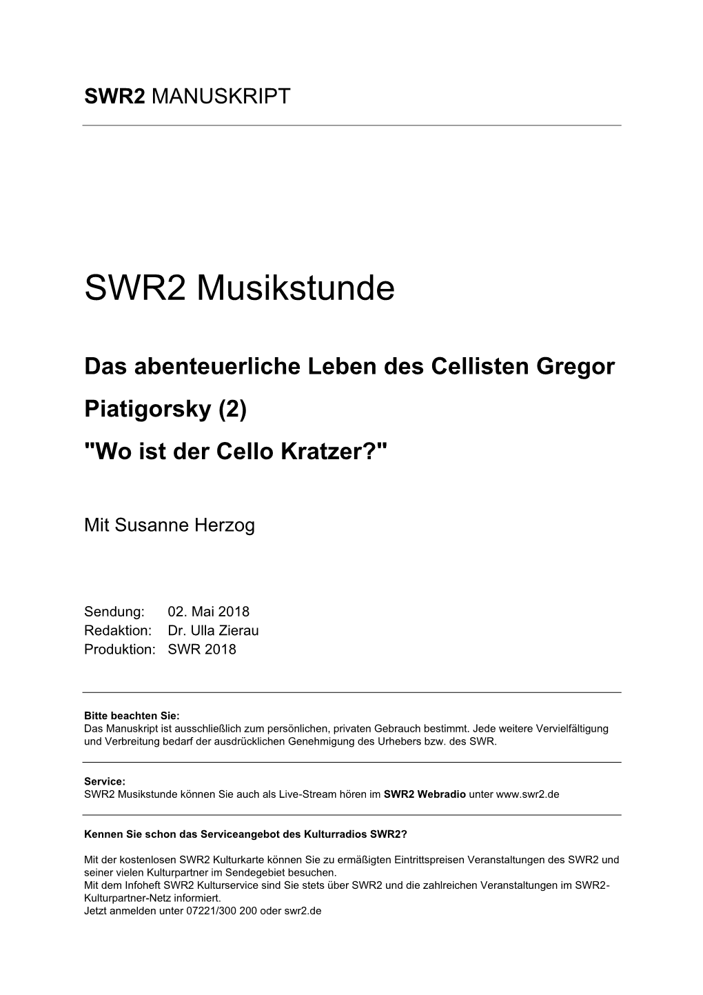 SWR2 Musikstunde