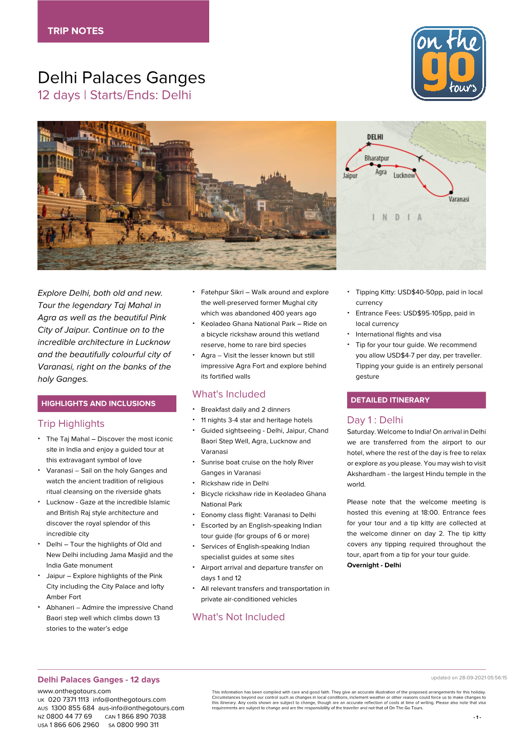 Delhi Palaces Ganges 12 Days | Starts/Ends: Delhi