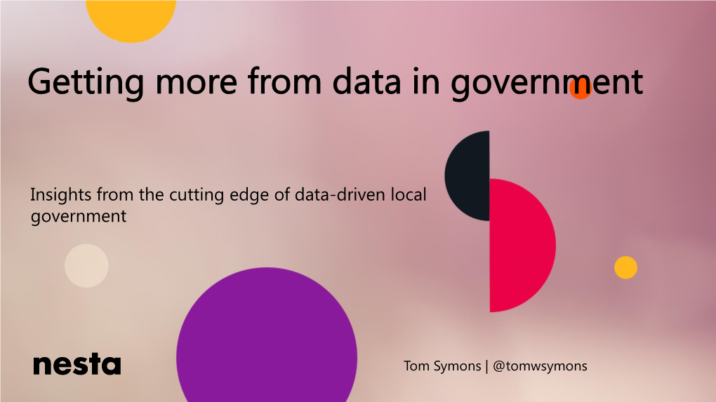 Insights from the Cutting Edge of Data-Driven Local Government