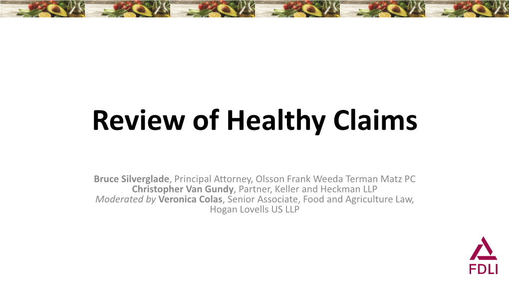 Review of Healthy Claims