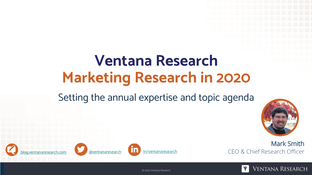 Marketing Research Agenda for 2020