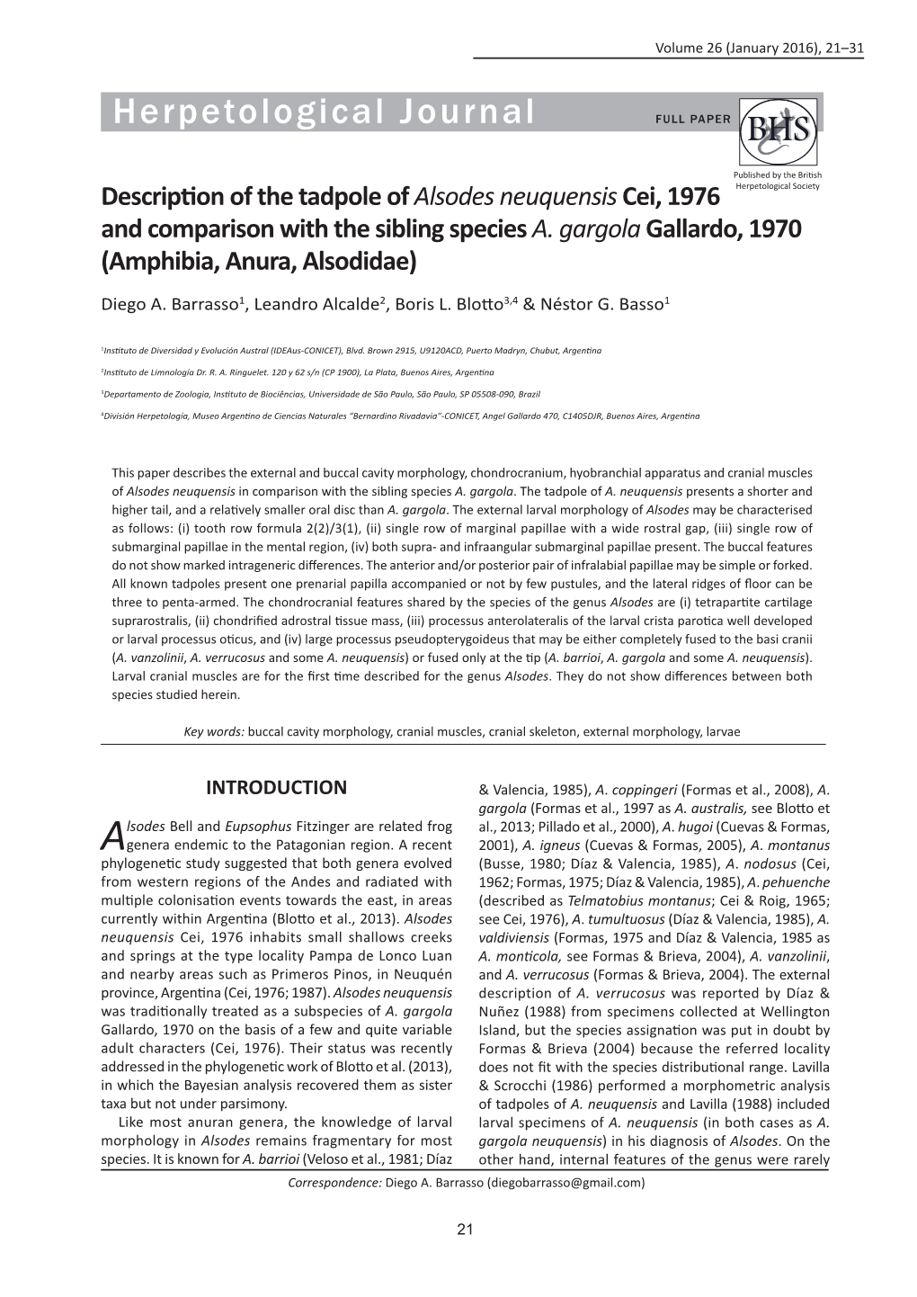 Herpetological Journal FULL PAPER