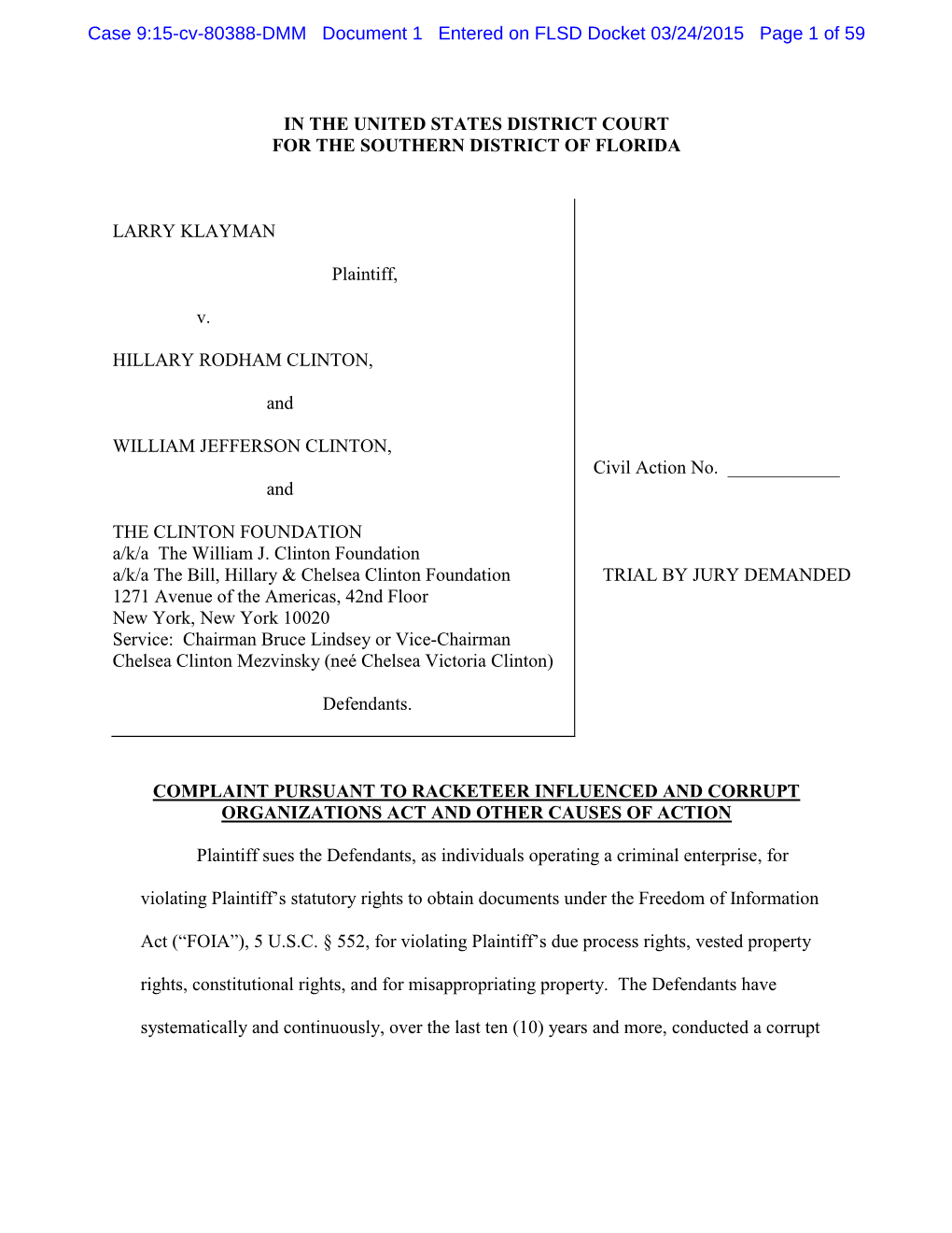 Case 9:15-Cv-80388-DMM Document 1 Entered on FLSD Docket 03/24/2015 Page 1 of 59