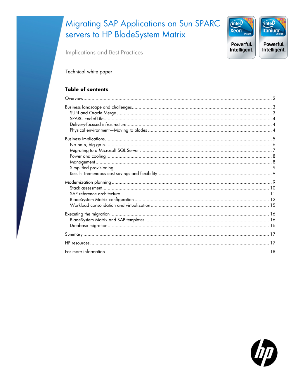 Migrating SAP Applications on Sun SPARC Servers to HP Bladesystem Matrix