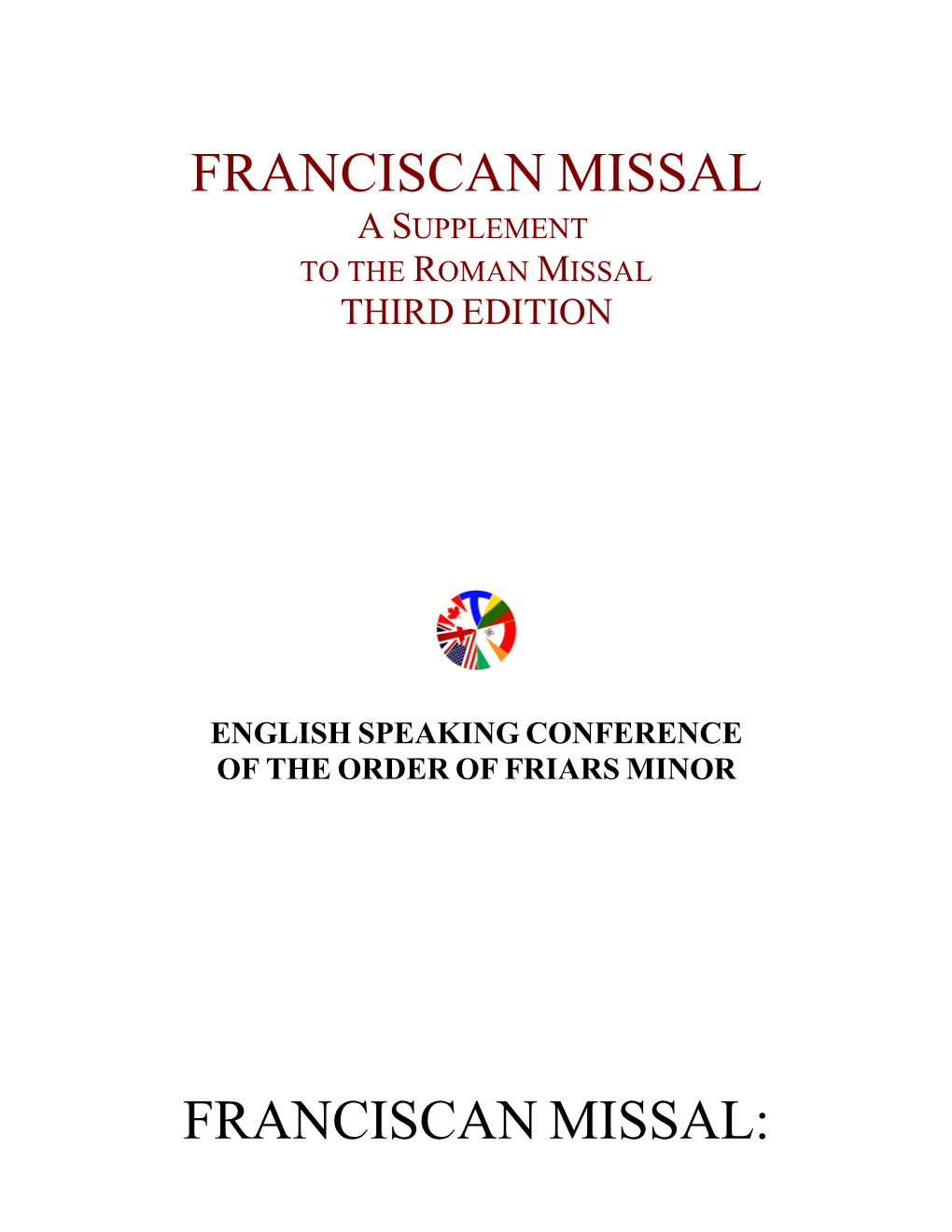 Franciscan Missal Franciscan Missal