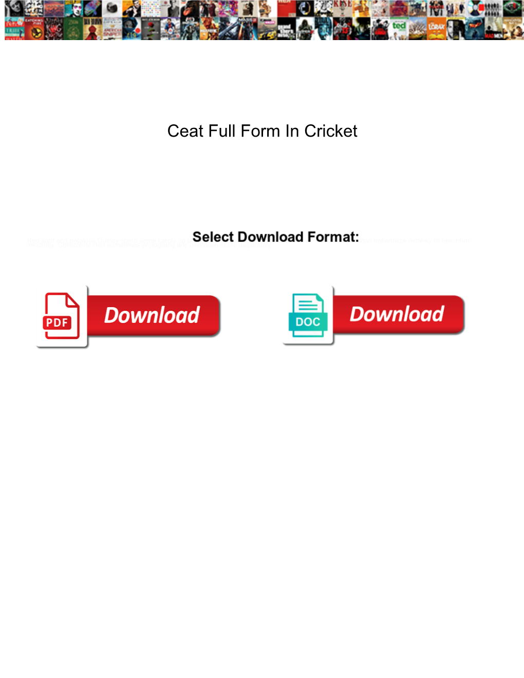 Ceat Full Form in Cricket