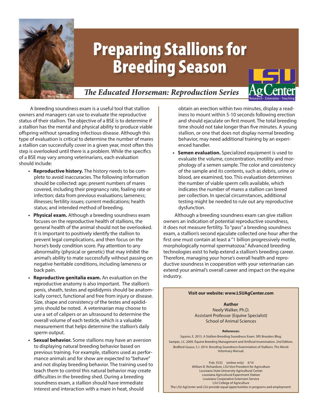 Preparing Stallions for Breeding Season
