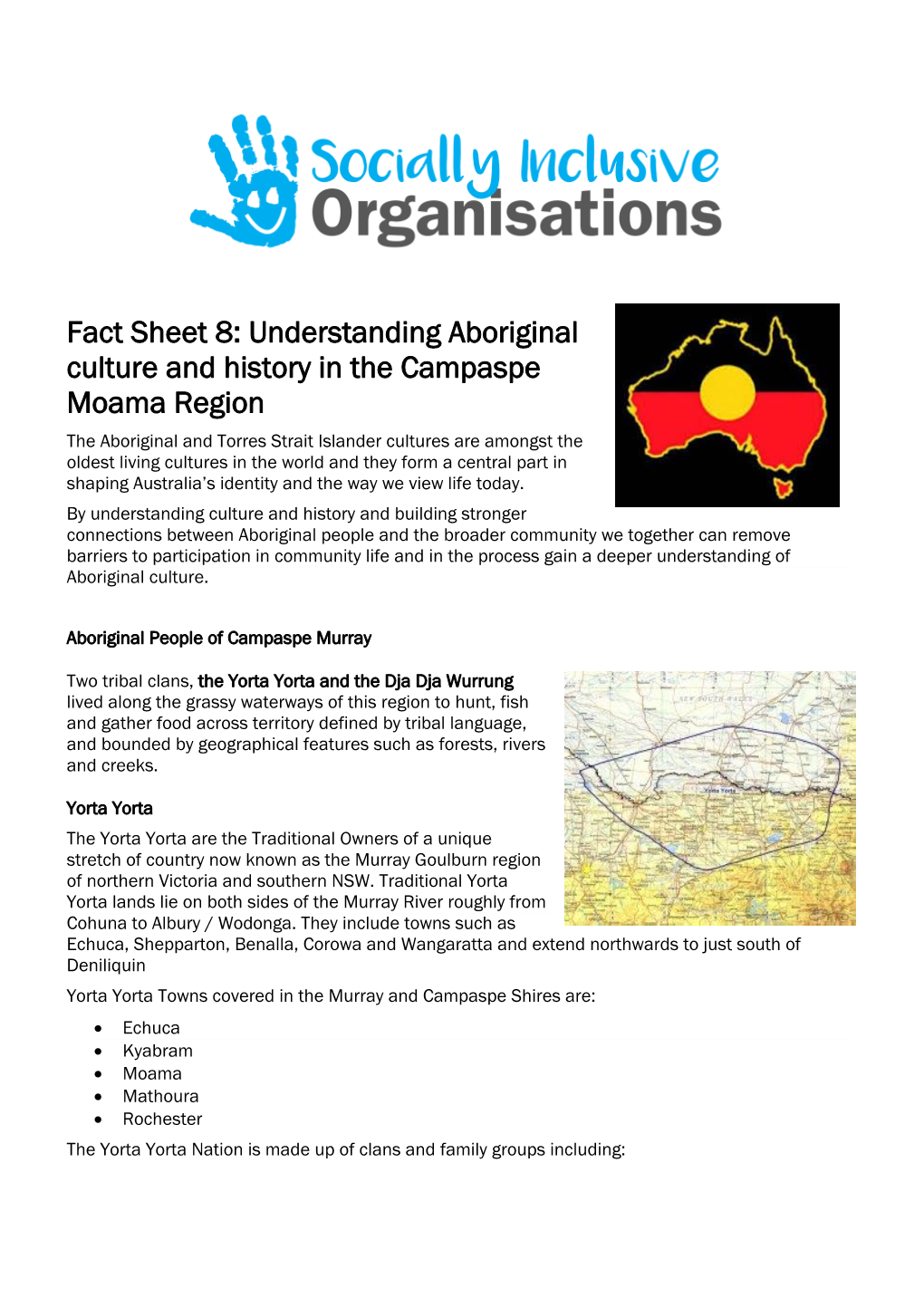 Fact Sheet 8: Understanding Aboriginal Culture and History in The