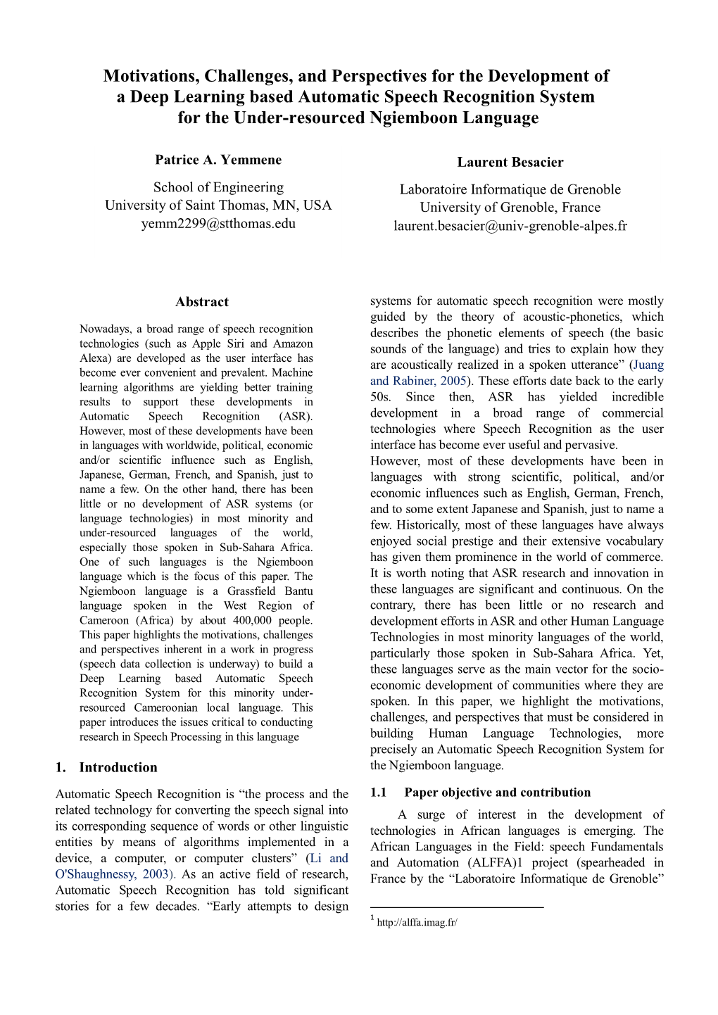 Motivations, Challenges, and Perspectives for the Development of a Deep Learning Based Automatic Speech Recognition System for the Under-Resourced Ngiemboon Language