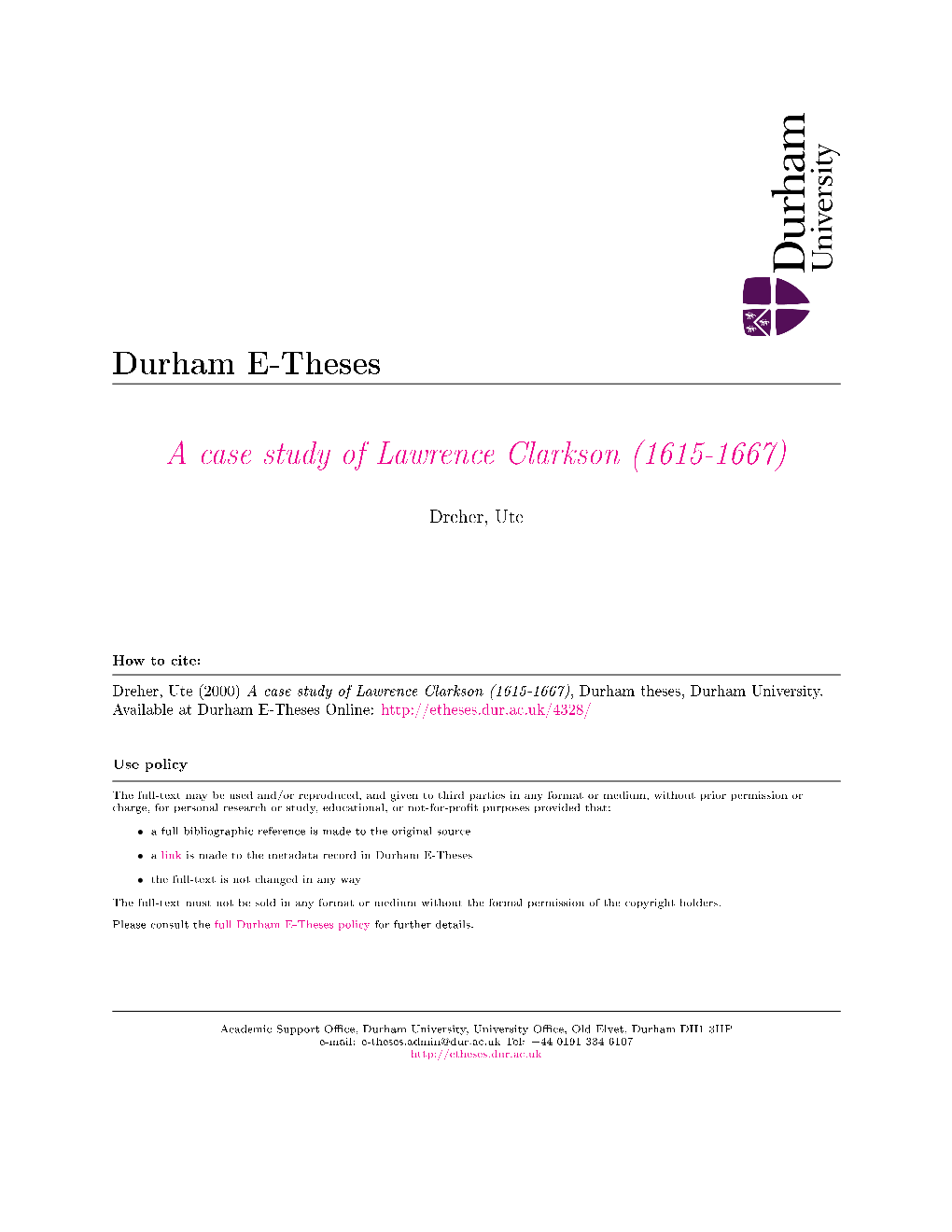 A Case Study of Lawrence Clarkson (1615-1667)