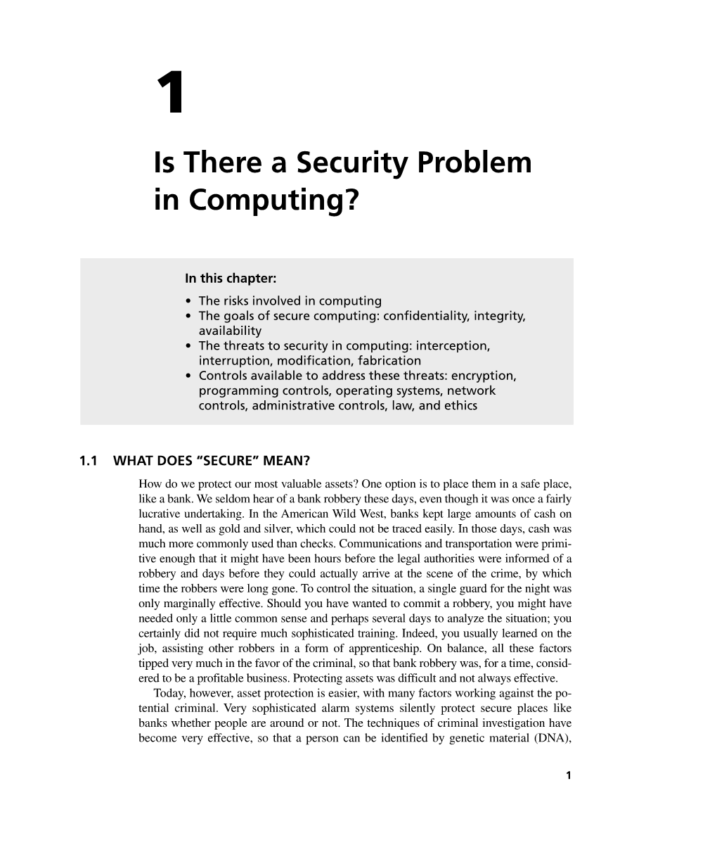 Is There a Security Problem in Computing?