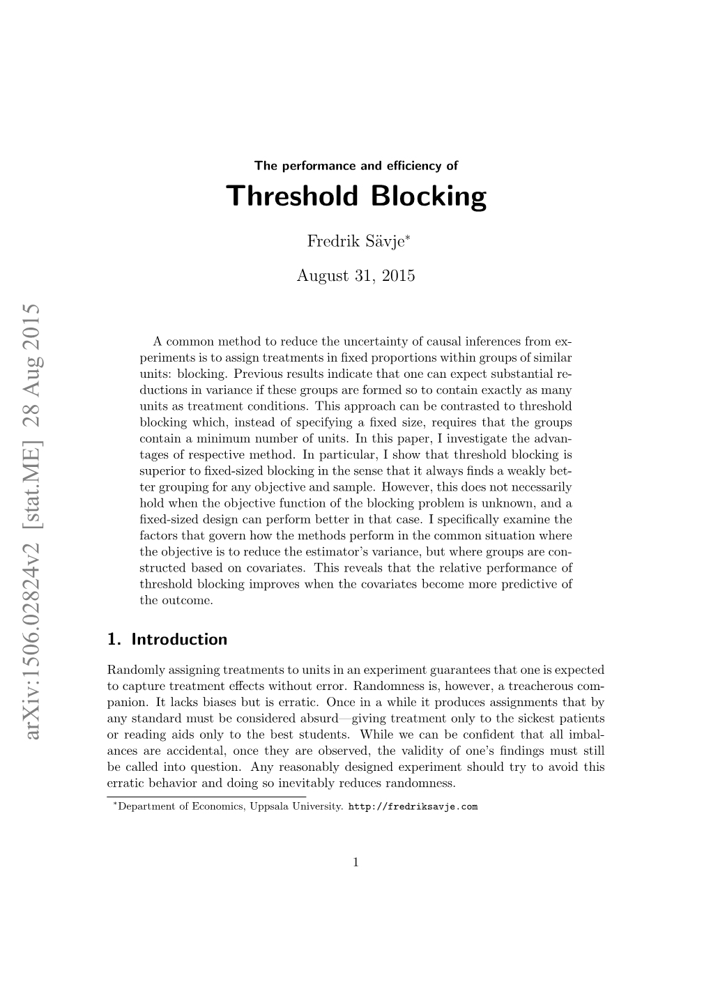 Threshold Blocking