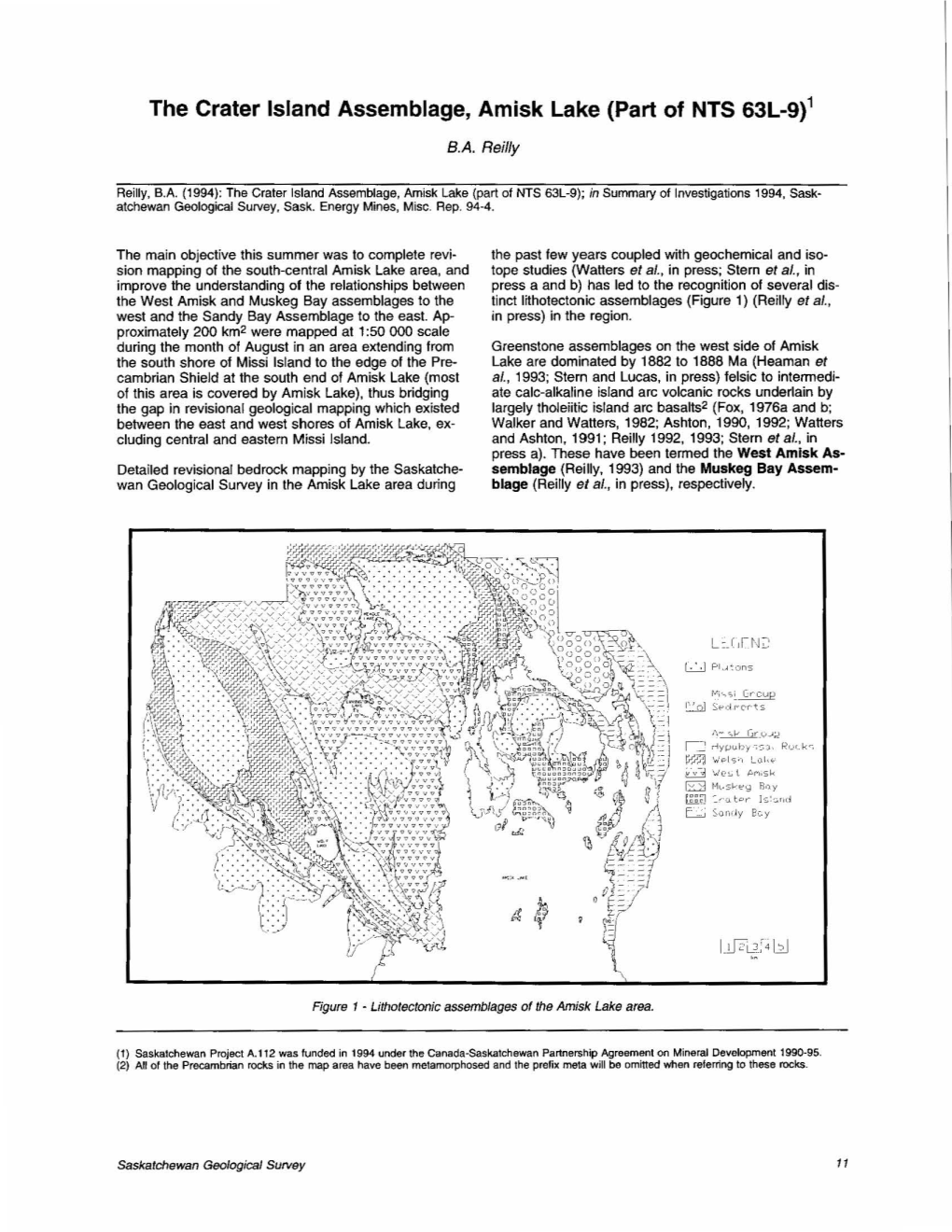 The Crater Island Assemblage, Amisk Lake (Part of NTS 63L-9} 1