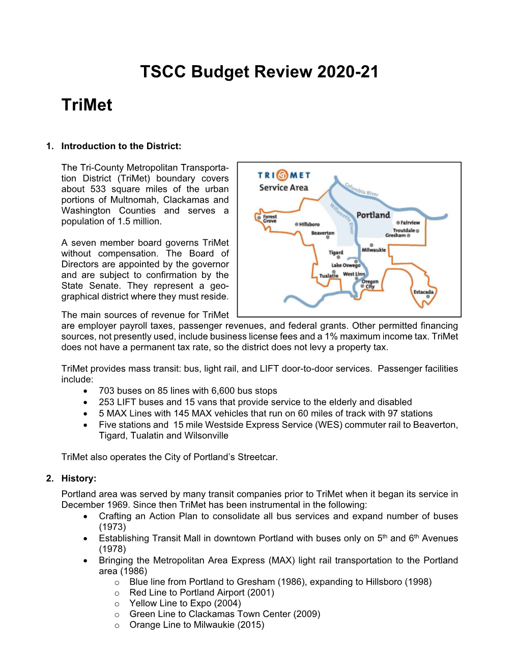 TSCC Budget Review 2020-21 Trimet