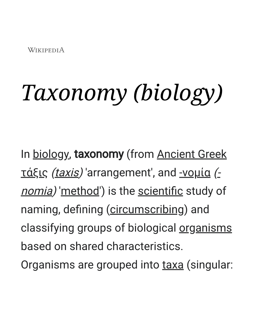 Taxonomy (Biology)