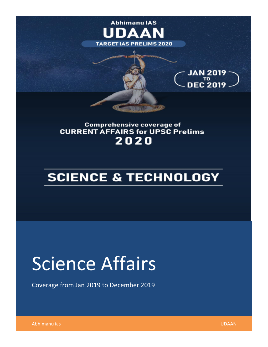 Science Affairs Coverage from Jan 2019 to December 2019
