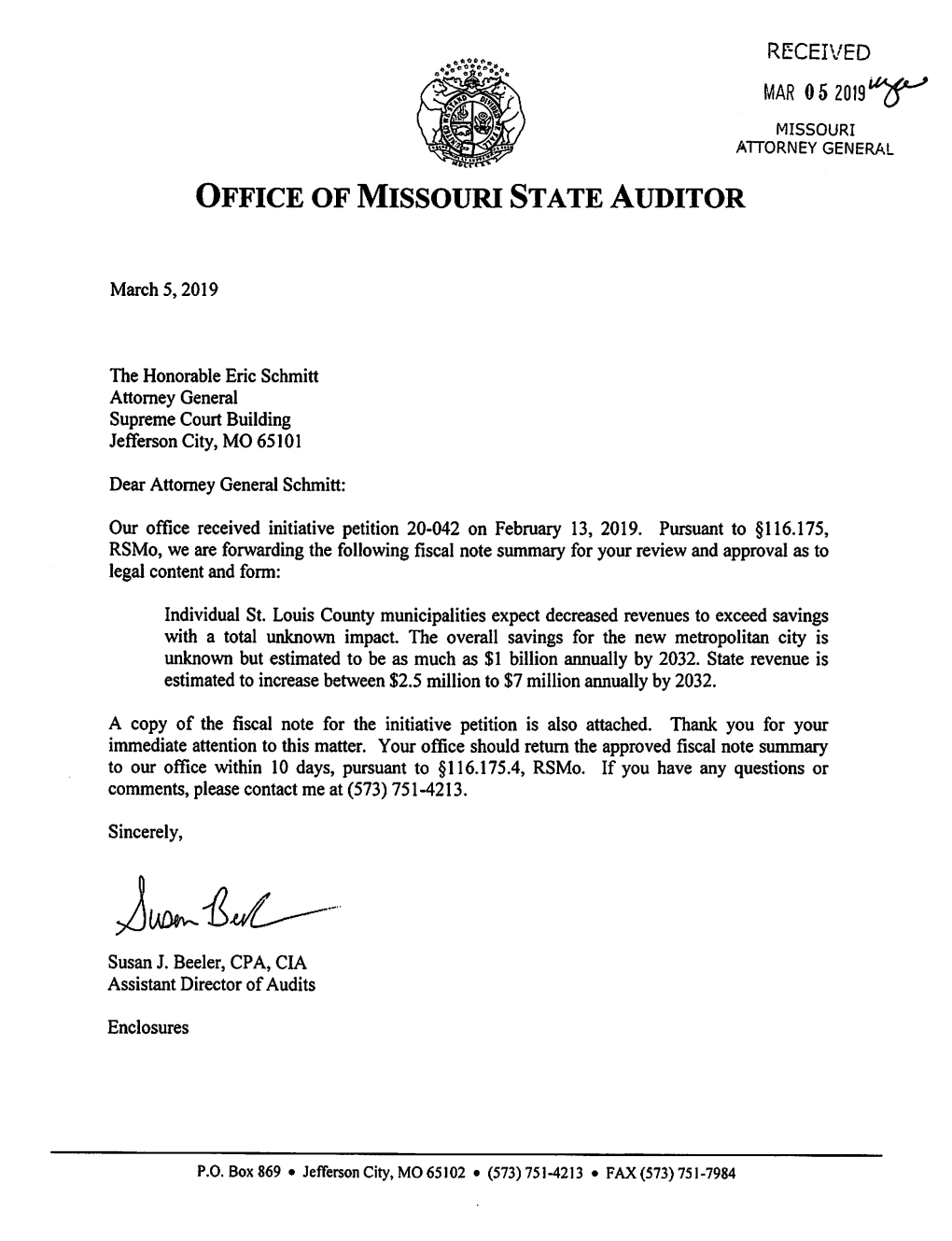 Office of Missouri State Auditor Iuok