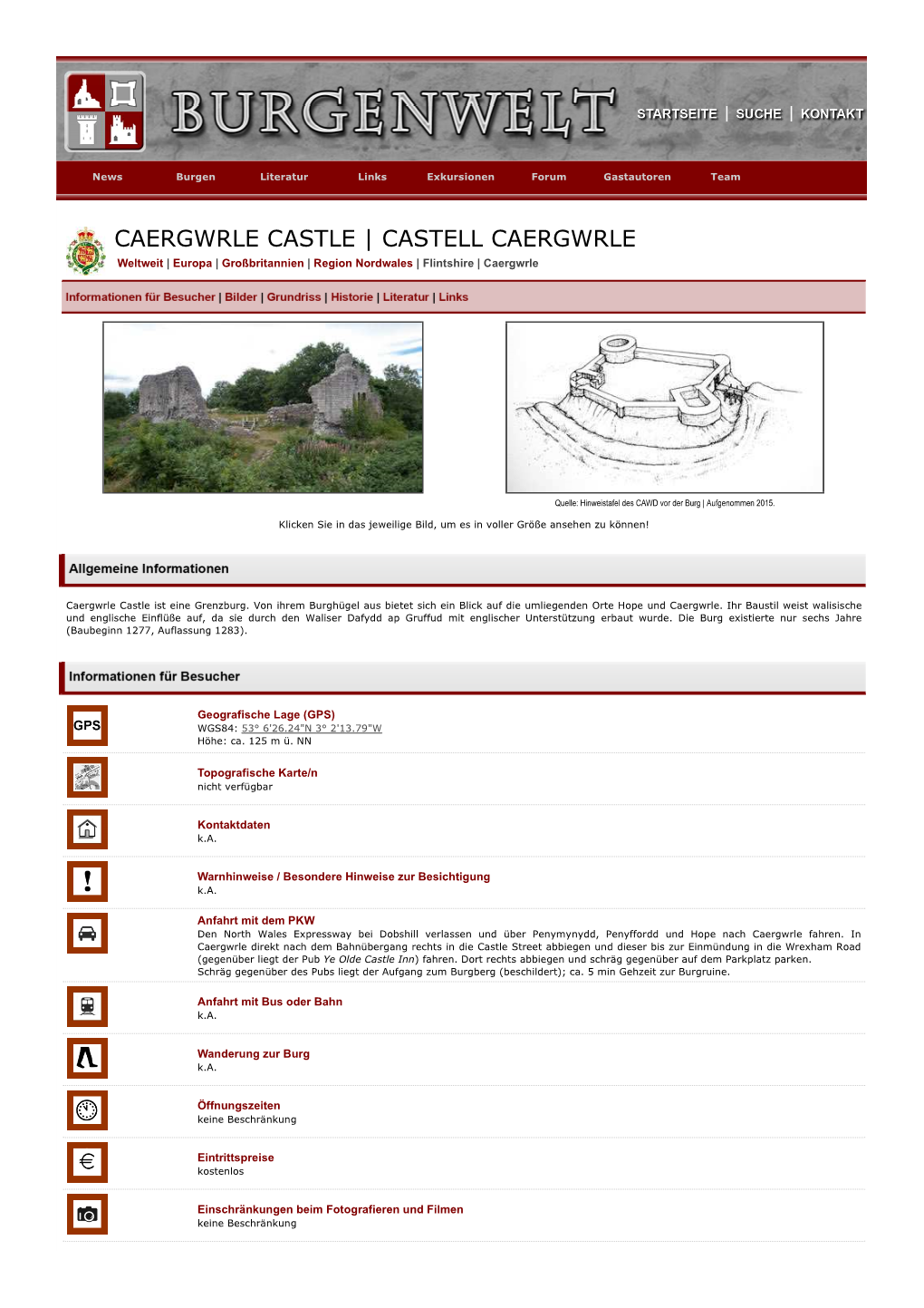 CAERGWRLE CASTLE | CASTELL CAERGWRLE Weltweit | Europa | Großbritannien | Region Nordwales | Flintshire | Caergwrle