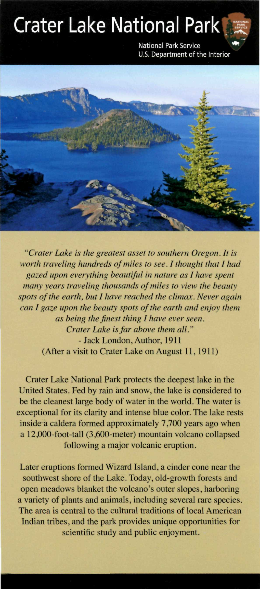 Crater Lake National Park National Park Service U.S