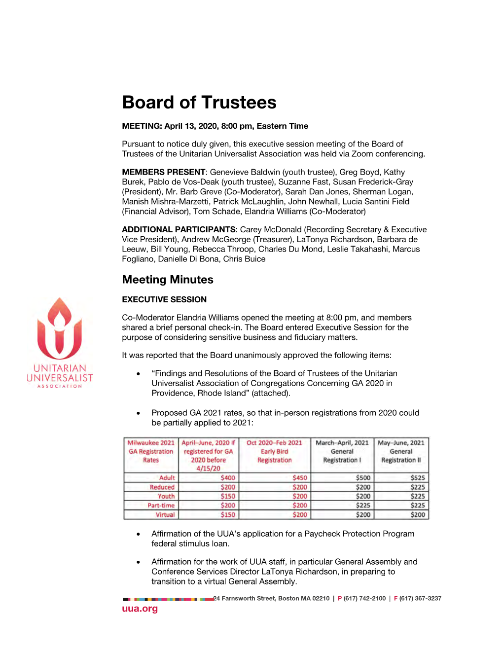 Board of Trustees