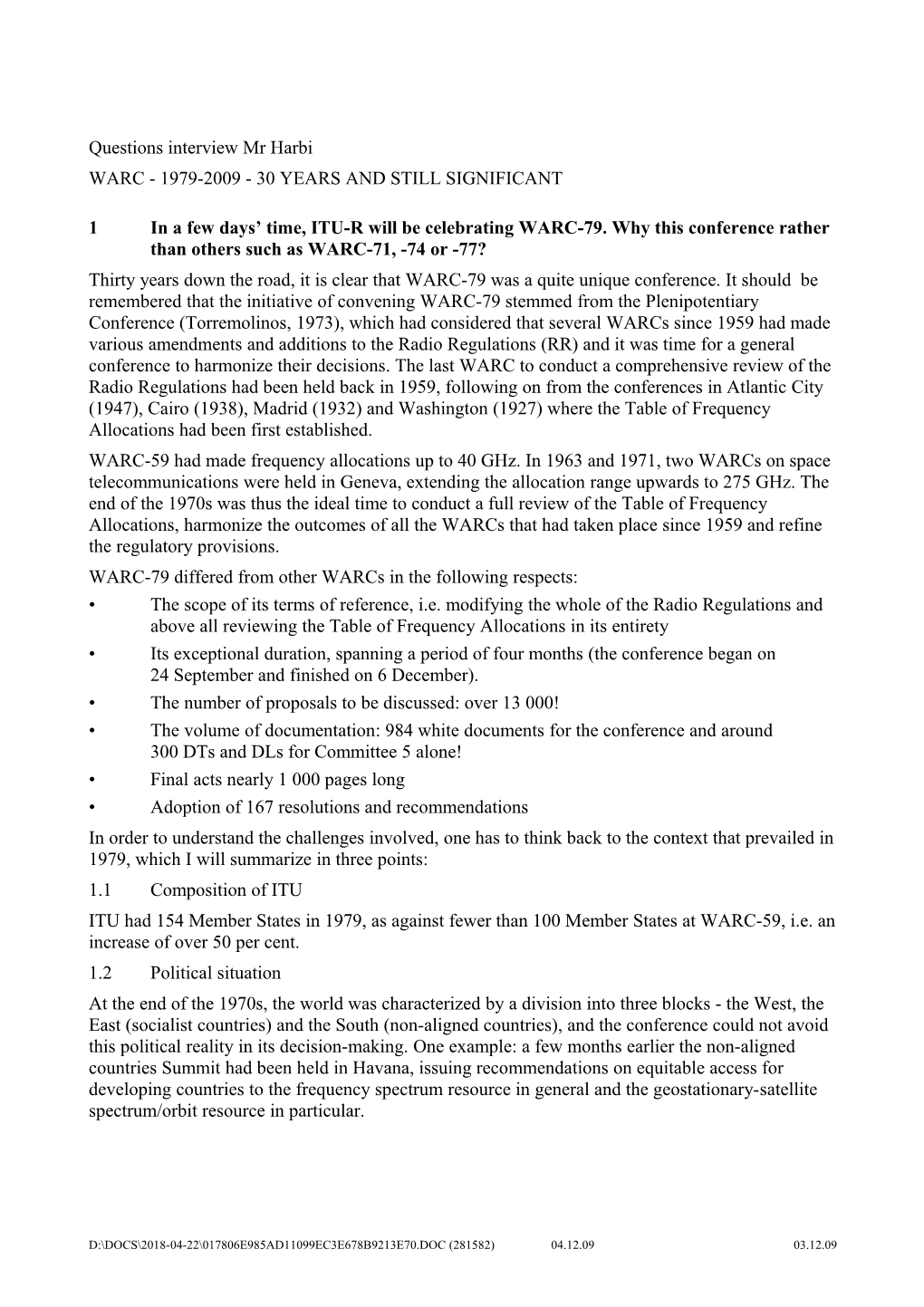 Warc - 1979-2009 - 30 Years and Still Significant