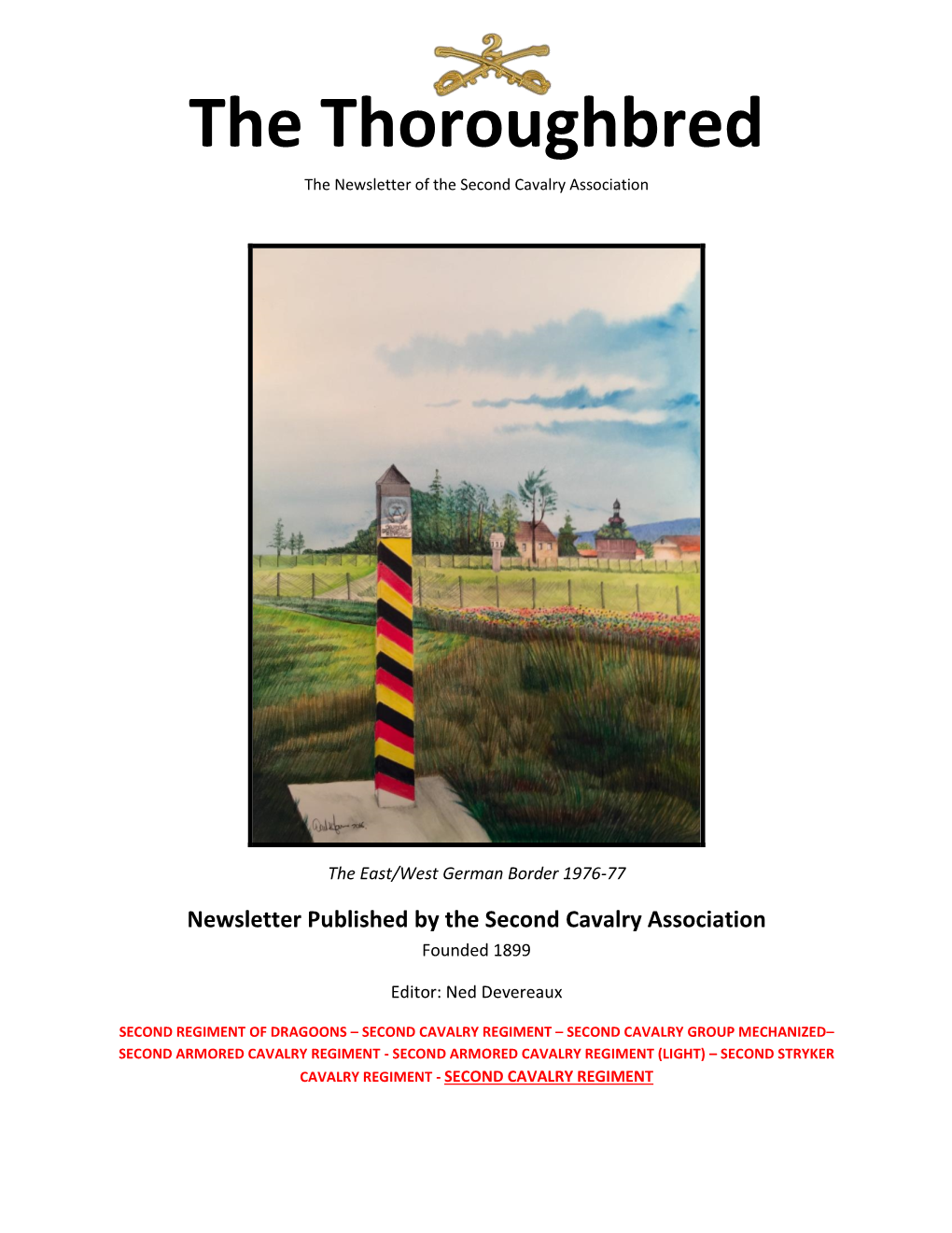 The Thoroughbred the Newsletter of the Second Cavalry Association