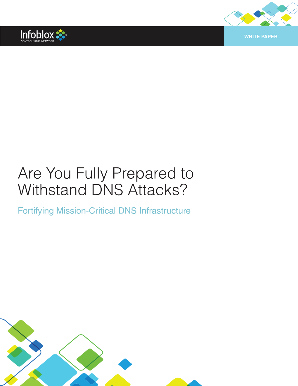 Are You Fully Prepared to Withstand DNS Attacks? Fortifying Mission-Critical DNS Infrastructure Are You Fully Prepared to Withstand DNS Attacks?