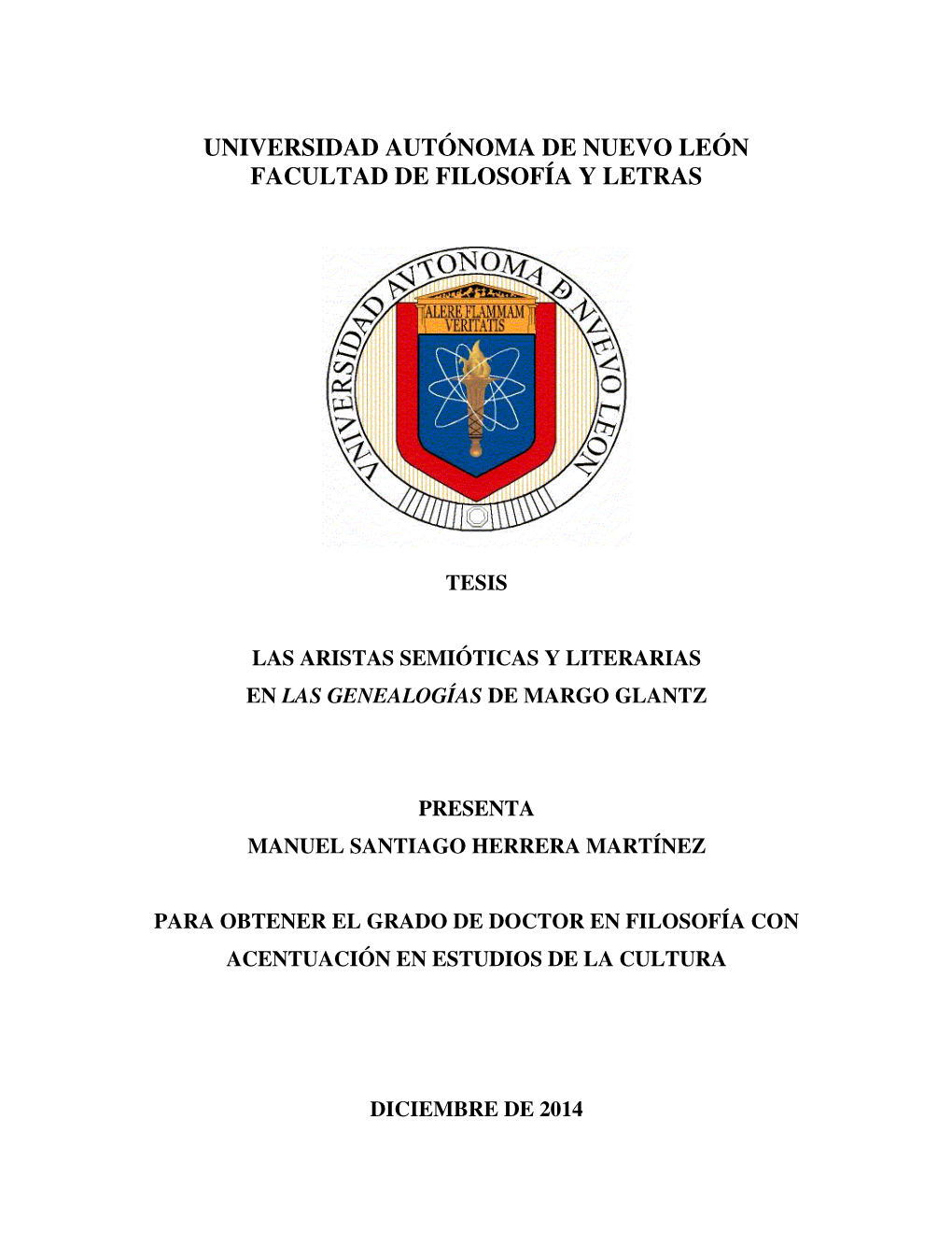 Universidad Autónoma De Nuevo León Facultad De Filosofía Y Letras