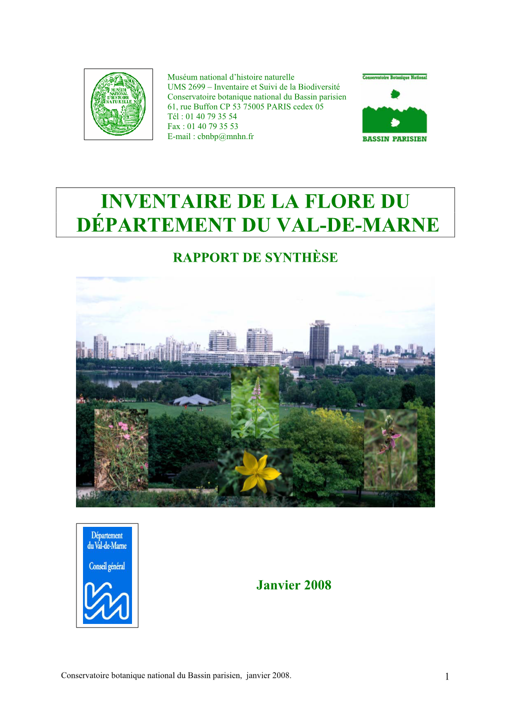 Inventaire De La Flore Du Département Du Val-De-Marne