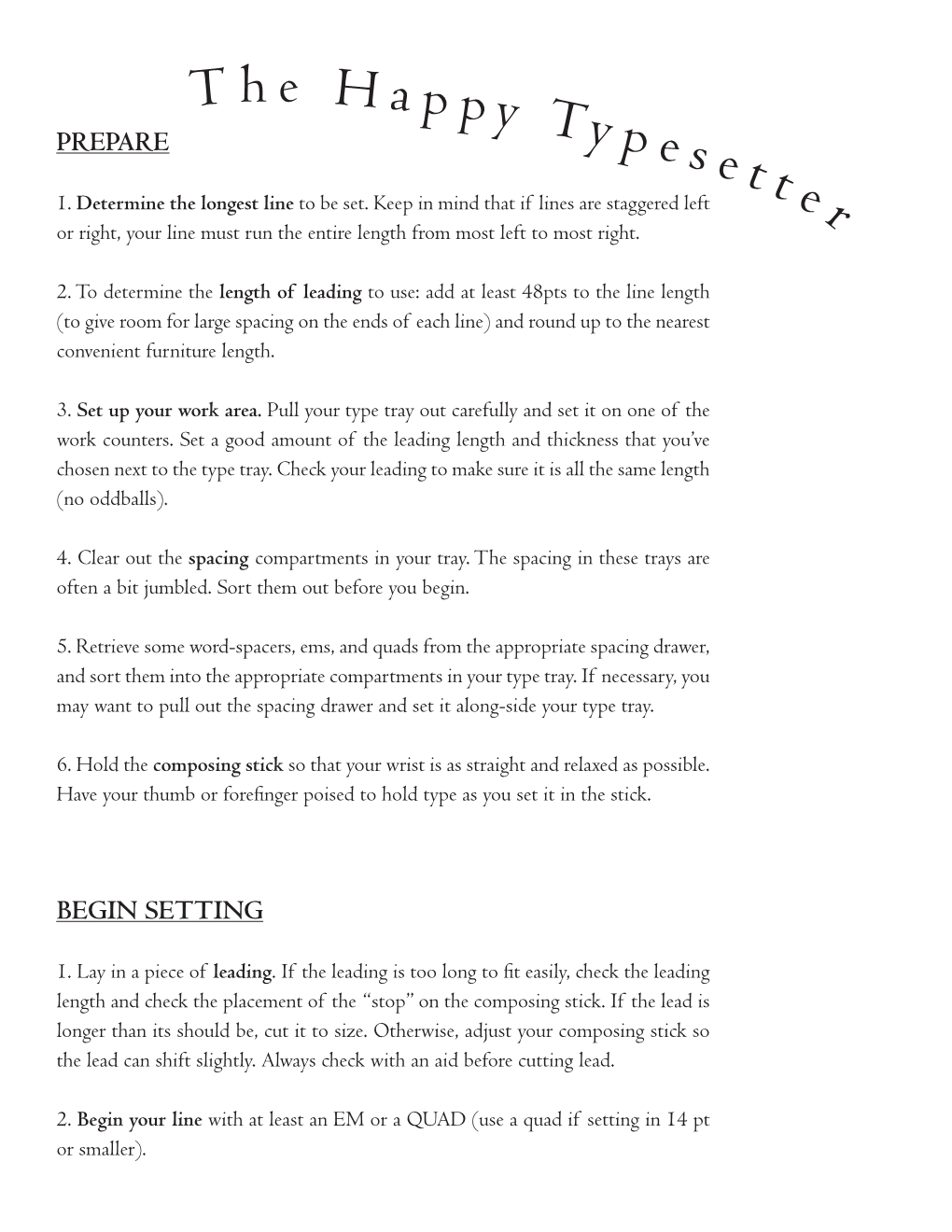 Principles of Typesetting