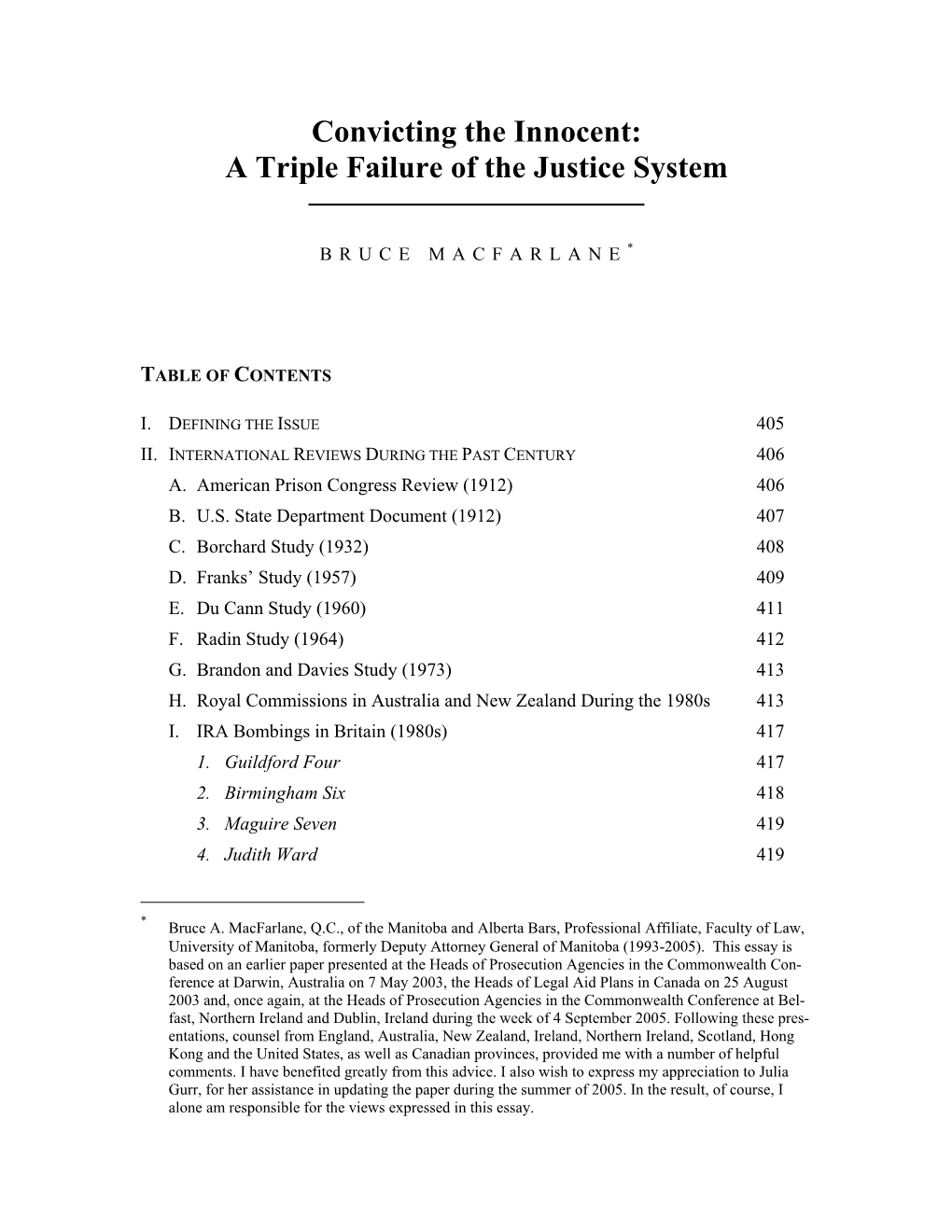 Convicting the Innocent: a Triple Failure of the Justice System