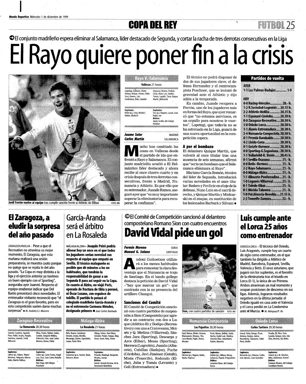 El Rayo Quiere Poner Fin a La Crisis