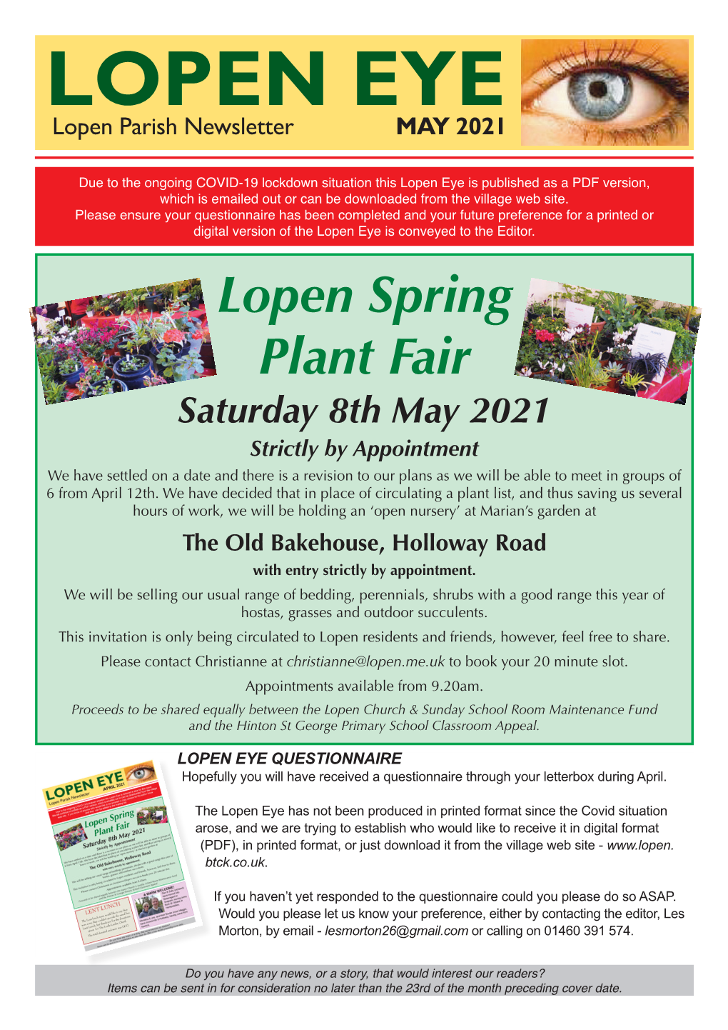 LOPEN EYE Lopen Parish Newsletter MAY 2021