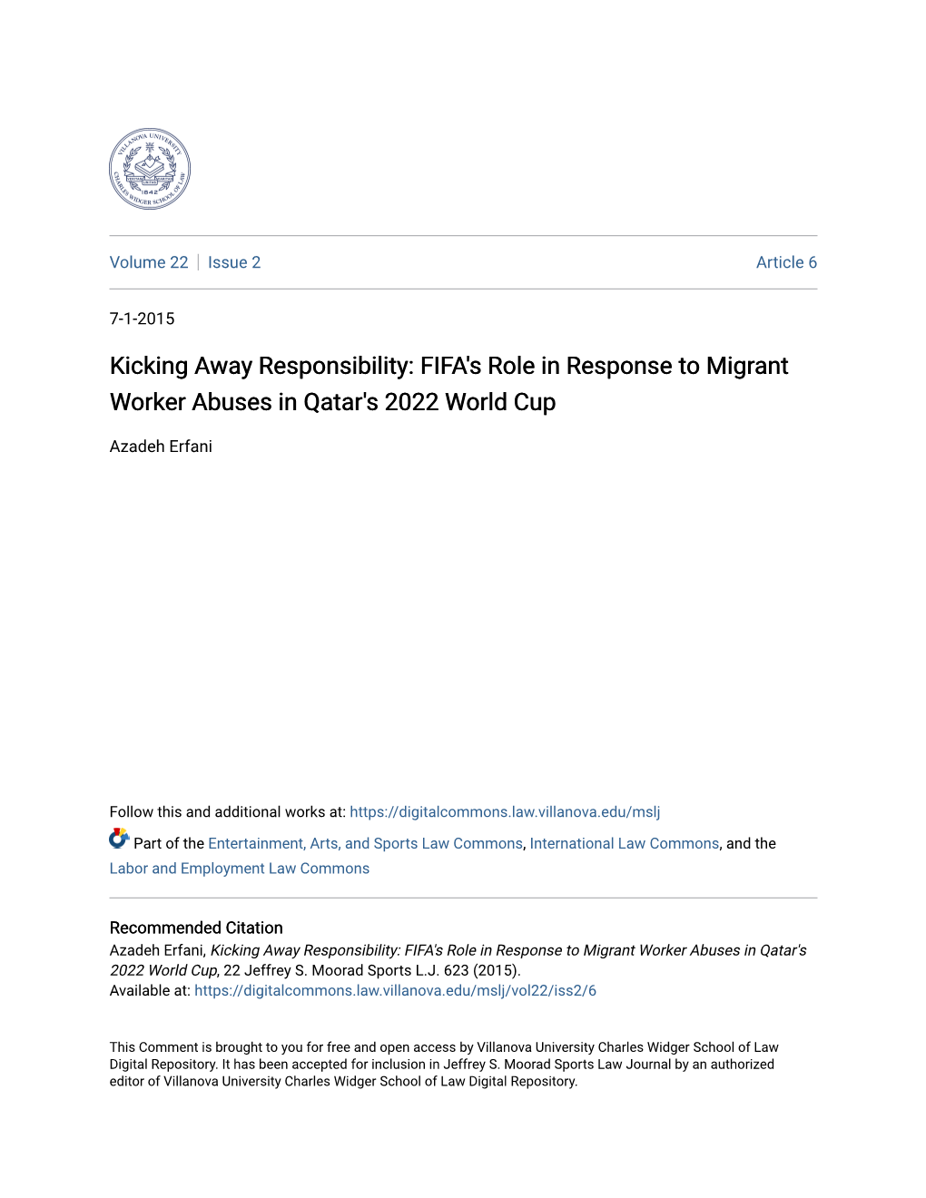 FIFA's Role in Response to Migrant Worker Abuses in Qatar's 2022 World Cup