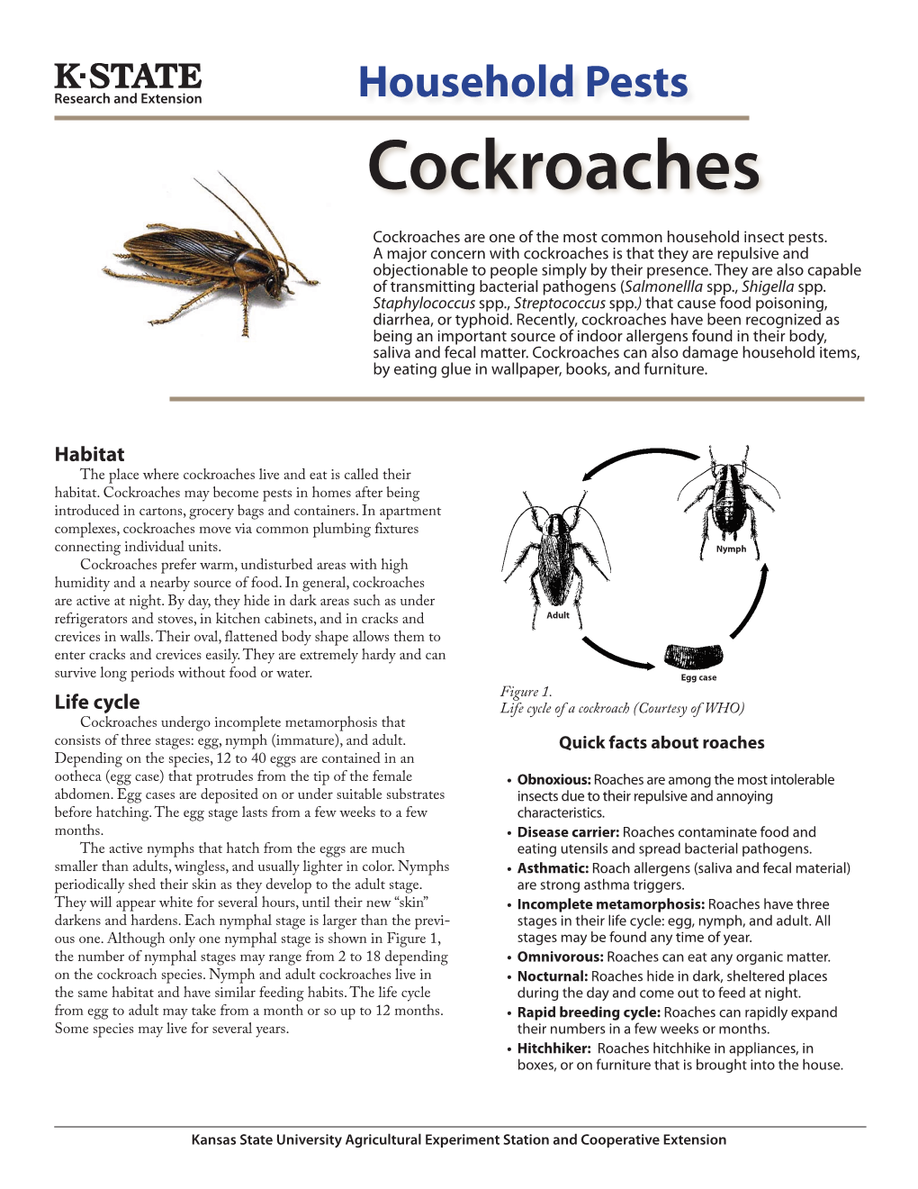 MF2765 Cockroaches: Household Pests